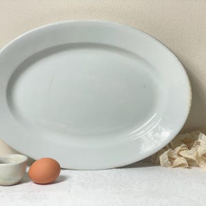 Antique White Ironstone Platter: English Stone China, 16.25&quot;