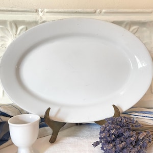 English white ironstone small serving platter | Vintage ironstone plates | Antique white ironstone |  Farmhouse dishes by Alfred Meakin