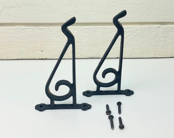 Antique wrought iron bracket/plant hanger | Vintage wrought iron hardware | Old hooks