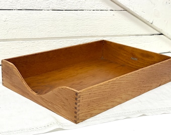 Free shipping USA | Vintage wood office tray | Preowned wooden office tray fully restored | legal size tray 15 inches long