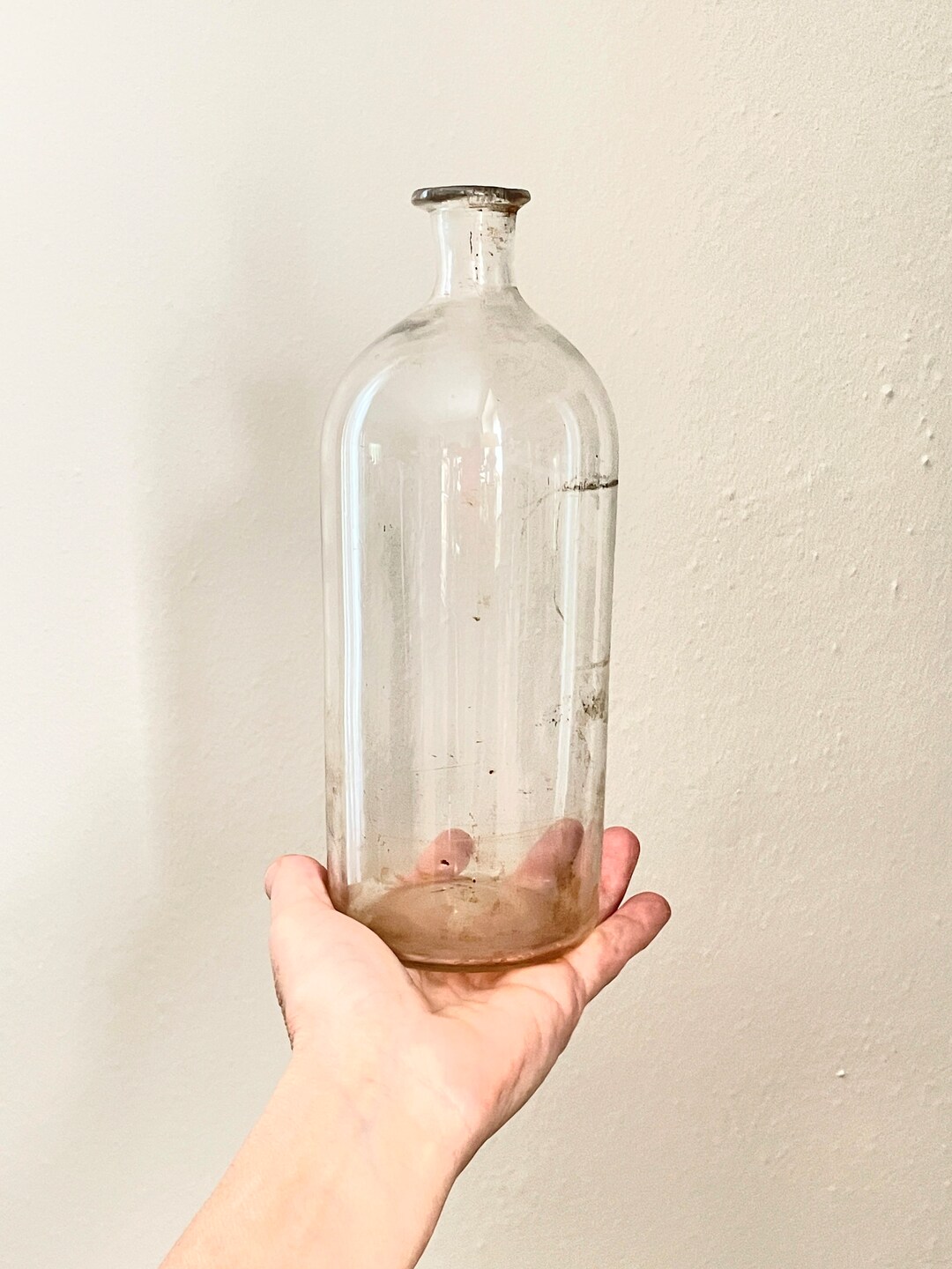 Antique Apothecary Lab Bottle: Hand Blown Glass, Imperfect Rim (9.5 ...
