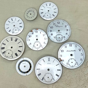 Antique watch parts | Antique watch faces | Enameled watch face | Old watch face collection at Kate&#39;s Vintage Market