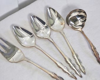 Silverplate serving utensils | Silver plated serving pieces | Silver plated spoons and forks for serving