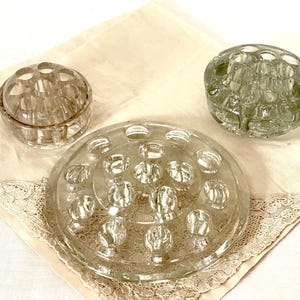 Ranas de flores vintage de cristal transparente: Colección Art Decó Trio