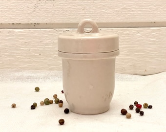 Vintage English Stoneware Jar with Lid: Kitchen Storage