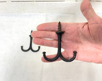 Vintage ceiling hooks | Iron plant hooks | Antique double hooks