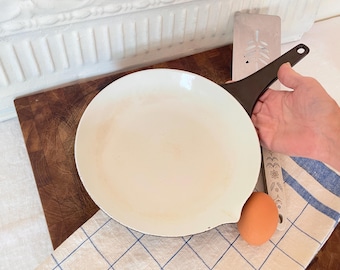 Vintage Copco Denmark Cast Iron Skillet: MCM Enameled Fry Pan