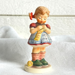 Vintage Hummel Figurine: &quot;A Stitch in Time&quot; Goebel, 1987