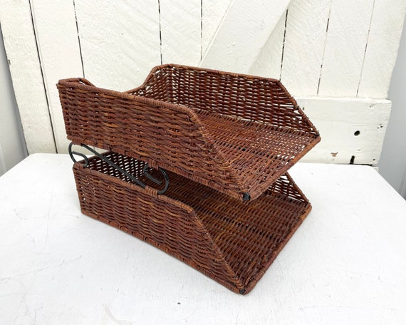 Wicker Paper Organizer Desk Basket At Kate S Wicker Paper Organizer Desk, Wicker Desk Organizer Basket