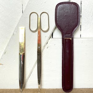 Ciseaux longs | Ciseaux ou ciseaux allemands vintage | Ciseaux de bureau allemands et coupe-papier avec étui au marché vintage de Kate