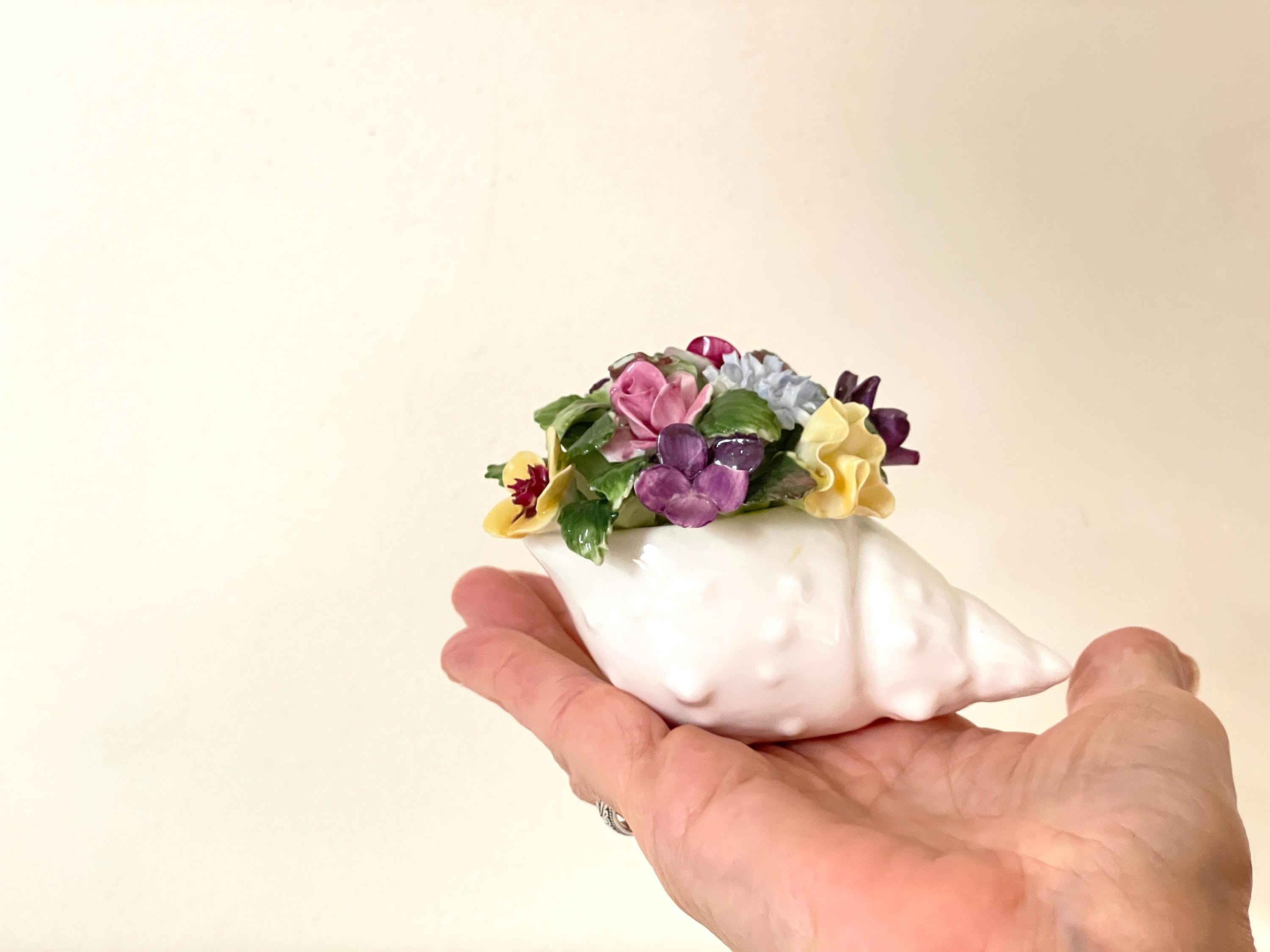 Royal Adderley Bone China Floral Shell Figurine - Etsy