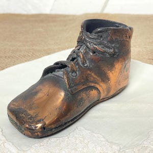 Vintage bronze baby shoes | Bronzed child shoe | Antique bootie at Kate&#39;s Vintage Market
