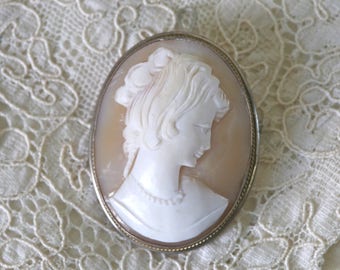 Antique Cameo in sterling silver, signed available at Kate's Vintage Market, Feel free to make me an offer..