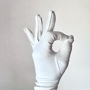 Vintage white gloves (21 inches long) | Vintage Ladies gloves size small | Vintage Ladies Stetson evening gloves at Kate's Vintage Market