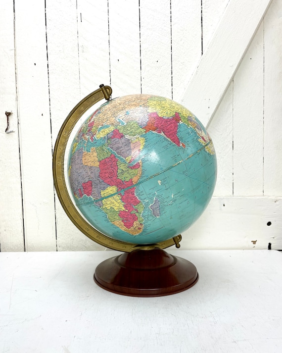 Globe terrestre vintage de 12 pouces Globe terrestre des années 60