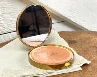 Vintage powder compact | brass metal Zell Fifth Ave compact at Kate's Vintage Market