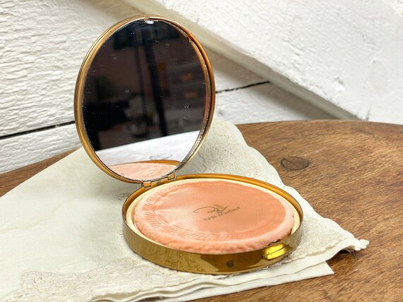 Vintage powder compact | brass metal Zell Fifth A… - image 1