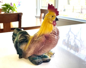 Vintage ceramic kitchen chicken | Kitchen chicken | Kitchen rooster | Farmhouse ceramic chicken at Kate's Vintage Market | Free shipping USA