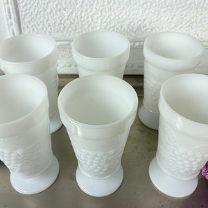 white milkglass tumblers | vintage white milkglass drinking cups | Collectable Fenton glass