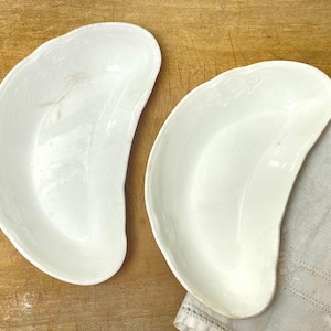 Vintage Ironstone Bone Dishes: Antique English Serving Trays (Set of 2)
