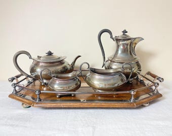 Vintage Sorley Glasgow Silver Plated Tea Coffee Set with Tray