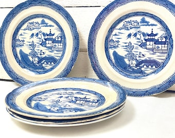 Real Old Canton salad plates from England | Ashworth Bros. ironstone plates, Real Old Canton pattern