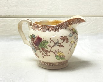 Vintage creamer pitcher | Indian Tree pattern floral pitcher | Antique coffee creamer made in Japan