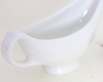 Hall White Ironstone Gravy Boat: Vintage Serving Dish
