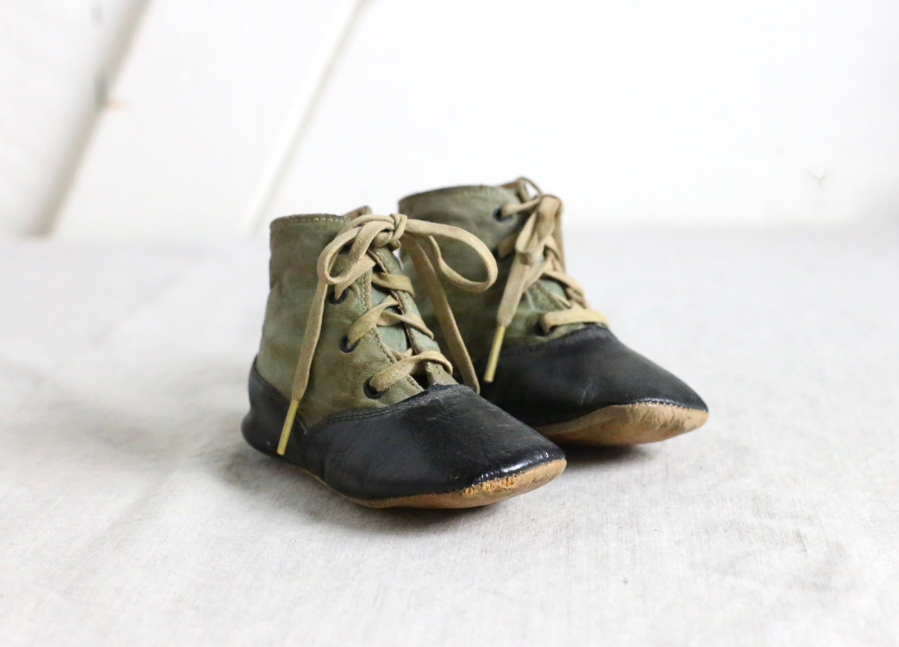 leather antique baby shoes