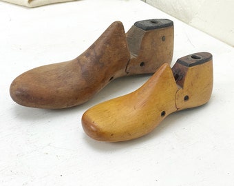 Vintage Holzschuh-Formen: Erwachsene & Kindergröße, Patina-Dekor