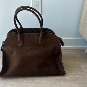 braune Wildleder Reihe Margaux Tasche