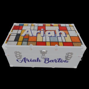 Adesivo de porta-malas abstrato com nome personalizado | Arte em vitral para porta-malas | Decoração para carro e caixa de armazenamento
