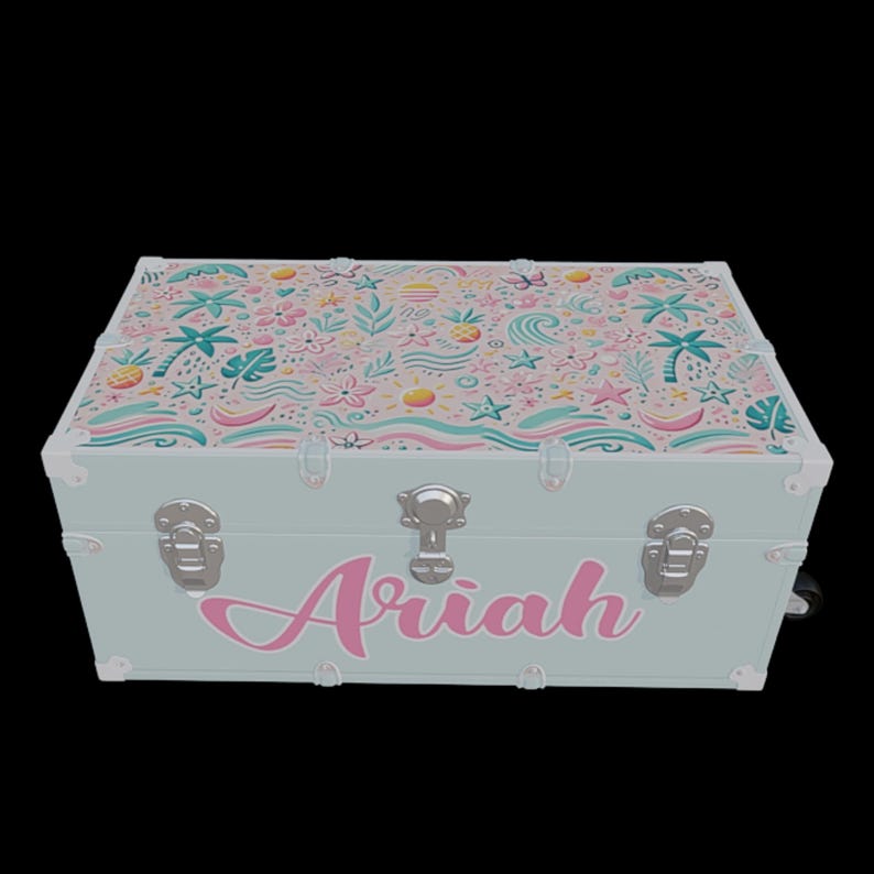 Ariah Lettering Colorful Tropical Summer Trunk Decal Sticker – Fun Beachy Vibes for ...