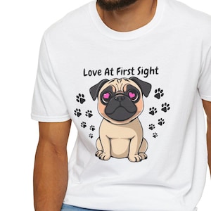 Dog Love At First Sight T-Shirt: Heart Shaped Puppy Tee