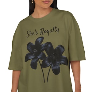 Maglietta vintage con fiori neri, maglietta unisex motivazionale, maglietta con grafica floreale retrò, top in cotone motivazionale, abbigliamento alla moda per giardini botanici