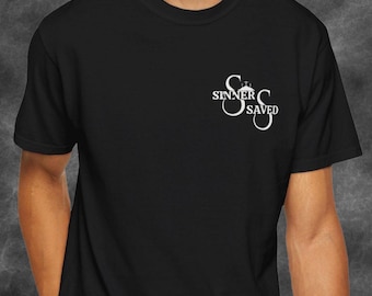 Sinner Saved Christian salvation baptism Comfort colours 1717 tshirt