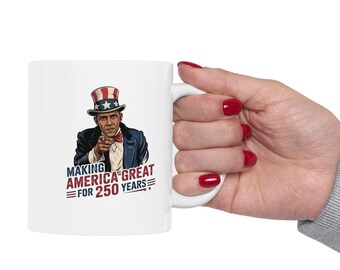 Taza de cerámica MAGA 250 años / Regalo patriótico
