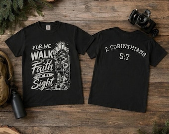 Walk By Faith Shirt, Comfort Colors 100% Cotton Christian T-Shirt