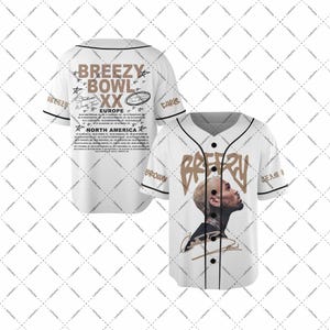 Chris Brown Breezy Bowl Baseball Jersey, Chris Brown 2025 Tour Shirt, Breezy Bowl XX Graphic Tee, Breezy Bowl XX Tour Shirt, Music Y2k Tees