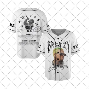 Chris Brown Breezy Bowl XX Baseball Jersey, Chris Brown 2025 Tour Shirt, Breezy Bowl Graphic Tee, Breezy Bowl XX Tour Shirt, Music Y2k Tees