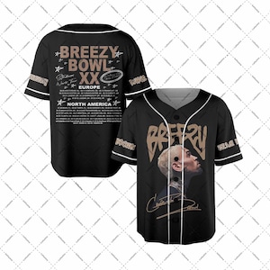 Chris Brown Breezy Bowl XX Baseball Jersey, Chris Brown 2025 Tour Shirt, Breezy Bowl Graphic Tee, Breezy Bowl XX Tour Shirt, Music Y2k Tees