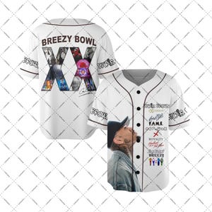 Chris Brown Breezy Bowl Baseball Jersey Breezy Bowl XX Tour Shirt, Breezy Bowl XX Graphic Tee, Chris Brown 2025 Tour Shirt, Music Y2k Tees