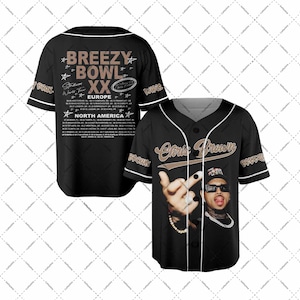 Chris Brown Breezy Bowl Baseball Jersey, Chris Brown 2025 Tour Shirt, Breezy Bowl XX Graphic Tee, Breezy Bowl XX Tour Shirt, Music Y2k Tees