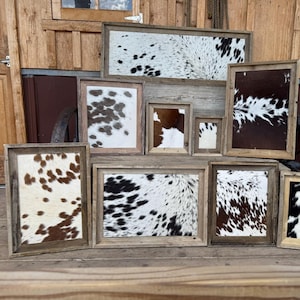 15x15 Western Wedding Cowhide Branding Sign with Rustic Weathered Wood Frame
