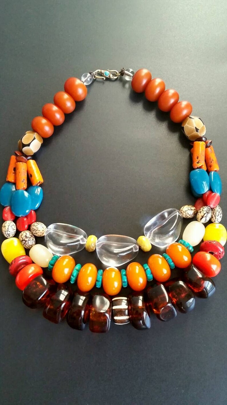 The Apache Three Strand Multistrand Statement Necklace