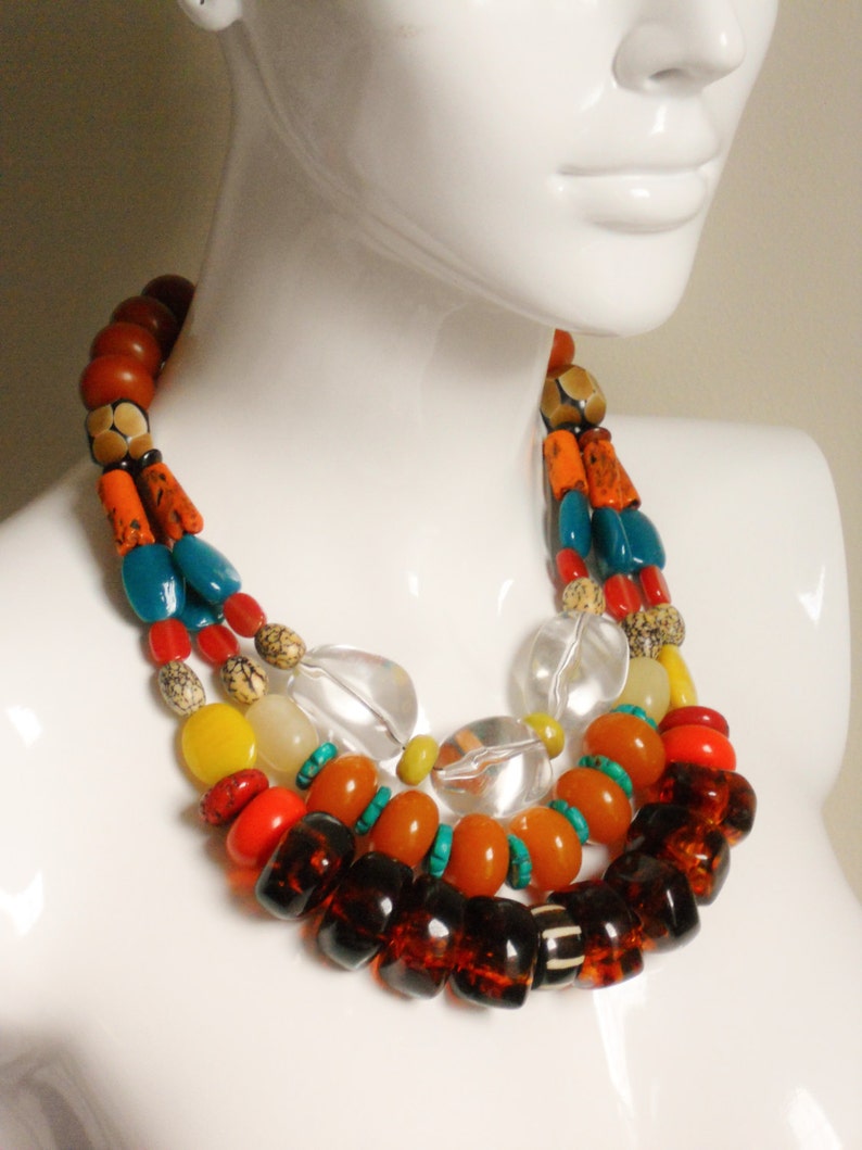 The Apache Three Strand Multistrand Statement Necklace