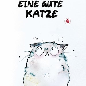 Printable Cat Poster – Ich bin eine brave Katze – A4 Digital Download – Cute Cat Wall Art – Cat Lover Gift – PDF