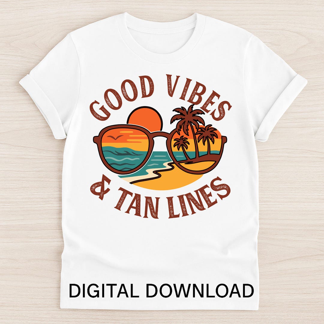 Good Vibes & Tan Lines | SVG PNG JPG Files | Retro Summer Beach ...