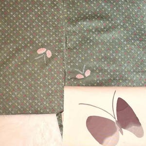 Silk Komon Kimono – Shibori Butterfly Design | Rare Color | Vintage Japan