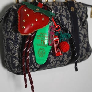 Red Strawberry Bag Charms Keychain Accessories For Purse Handbag